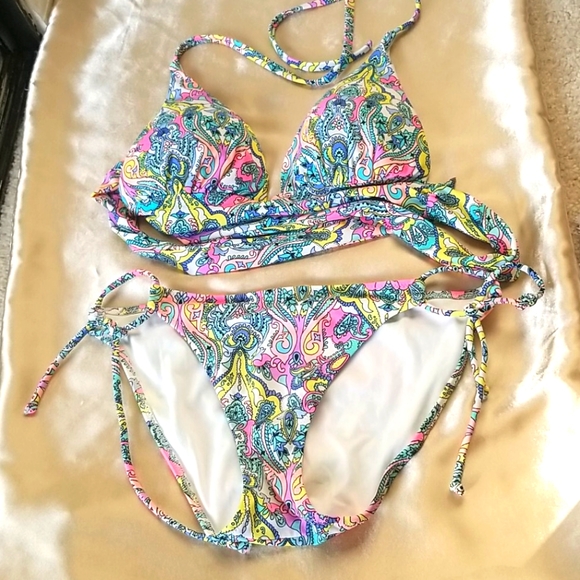 Victoria's Secret Paisley Halter Bikini size Small